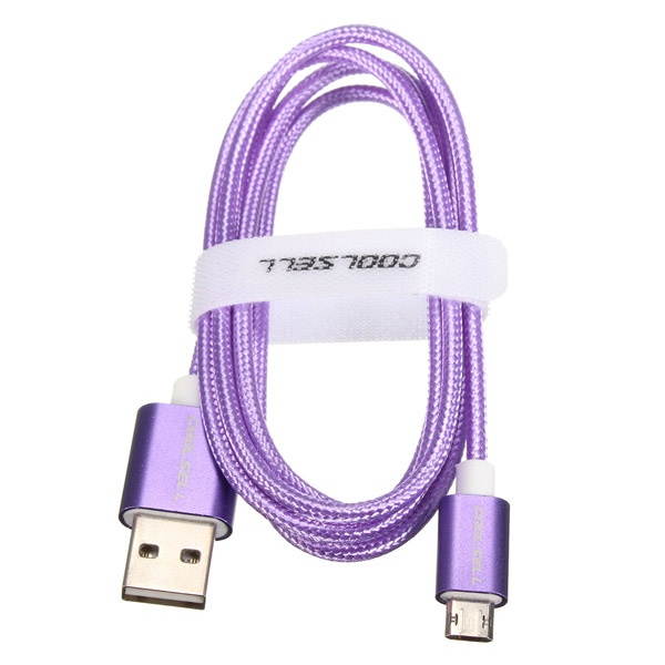 1.2M Braided Micro USB 2.0 Charger Data Sync Cable Cord For Tablet Cell Phone Silver