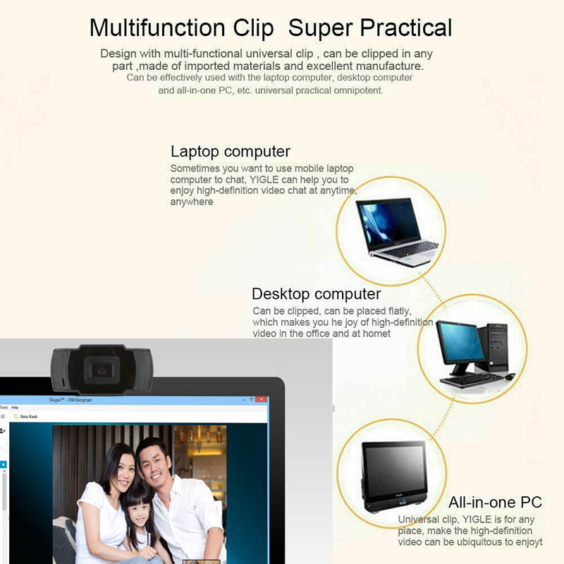 HD Webcam Camera, HD Webcam Support 480P Video Call Autofocus Webcams Web HD for PC Laptop