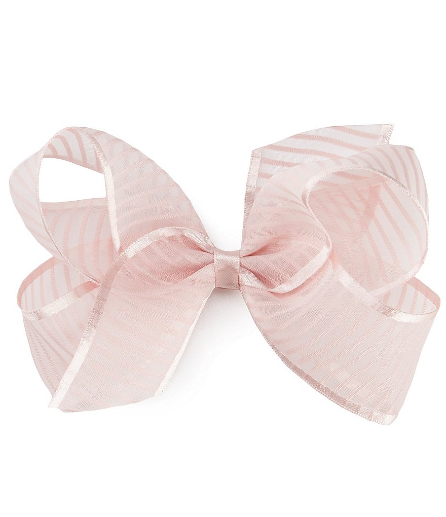 Copper Key Patterned Sparkle and Grosgrain Overlay King Bow