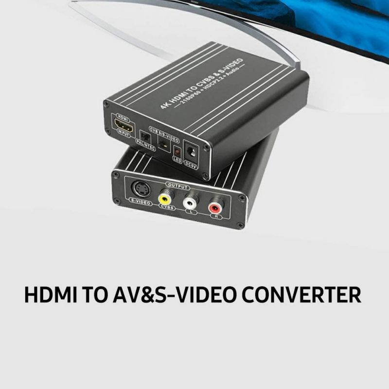 Docooler HDMI Converter HDMI to AV&SVideo Converter 4K UHD Image Quality Audio Video Synchronous Transmission Plug and Play US Plug