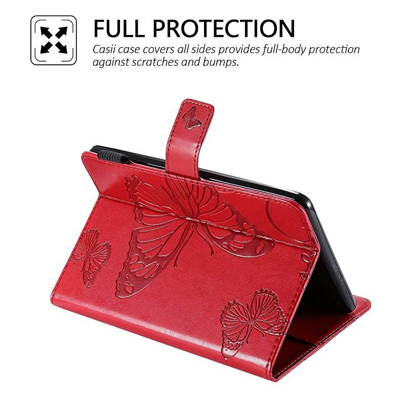 Kindle Paperwhite 1 2 3 4 Slimshell Protective Leather Lightweight Case Card Slots for Kindle EReader Fit All 2012 2013 2015 2016 Version and 10th Gen2018 Release Red Butterfly