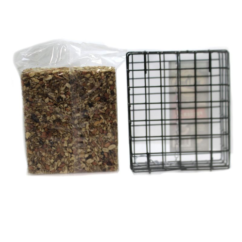 Home & Garden 8.0" Bug Nut Fruit Cake & Cage Set/2 No Mess Melt Wild Bird Mr Bird  -  Bird And Wildlife Food