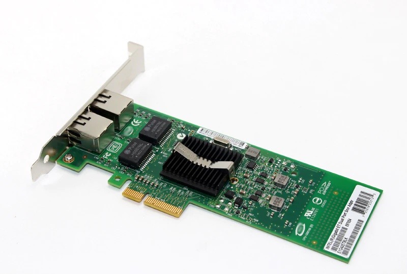 Gigabit Ext 2 Port PCI-E x4 Ethernet Adapter Server Card Chipset for 82576