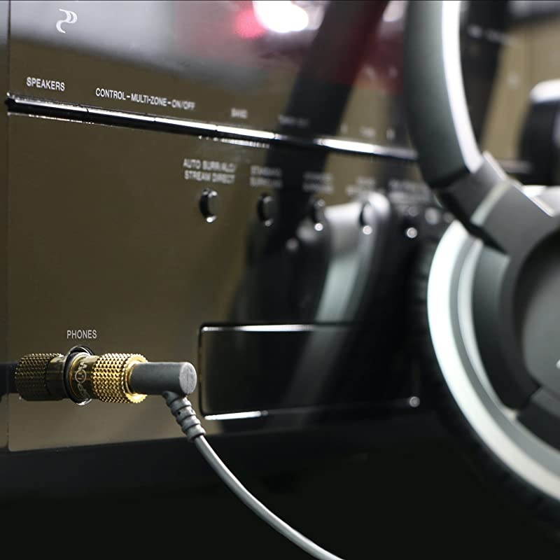 6.35mm (1/4 inch) Male to 3.5mm (1/8 inch) Female 3-Conductor TRS AUX Stereo Audio Headphone Jack Adapter - 24K Gold Plated (1 Pack)