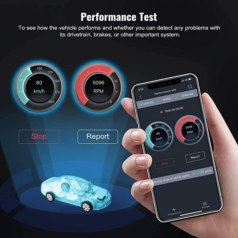 3210 Bluetooth OBD2 Enhanced Car Diagnostic Scanner for iPhone iPad amp Android Fault Code Reader Plus Battery Tester Exclusive App for QualityNewest Generation