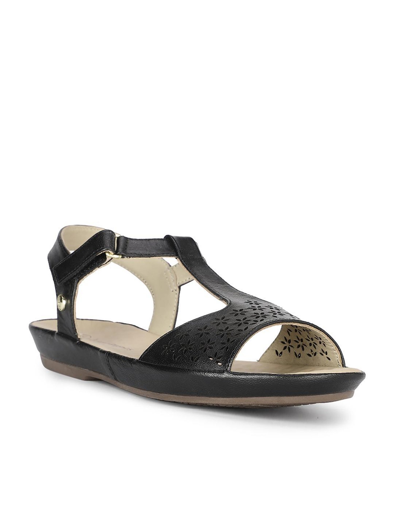 Hush Puppies by Bata Women's New Canna Black Ankle Strap Sandals