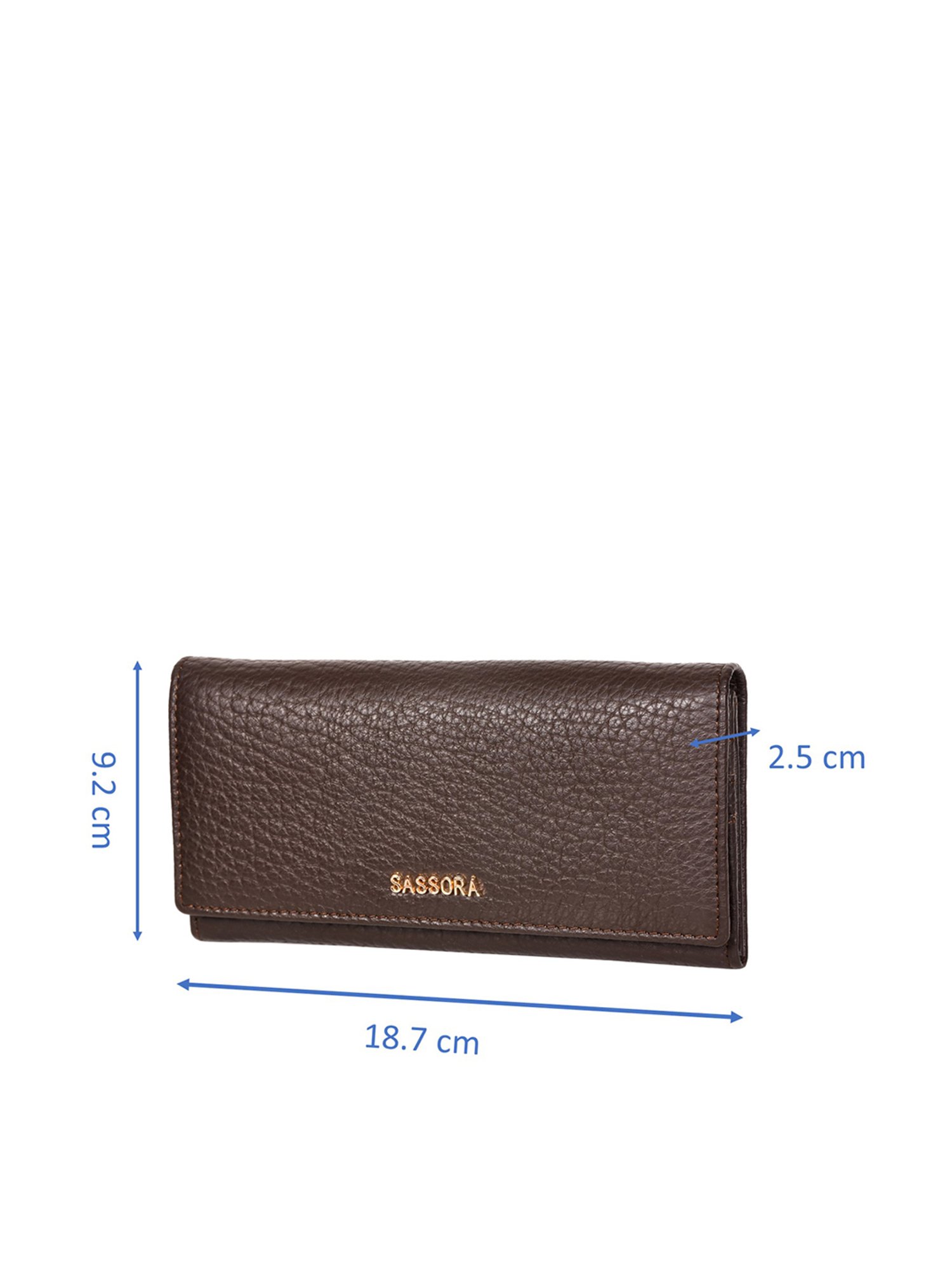 SASSORA Brown Textured Rfid Wallet for Women
