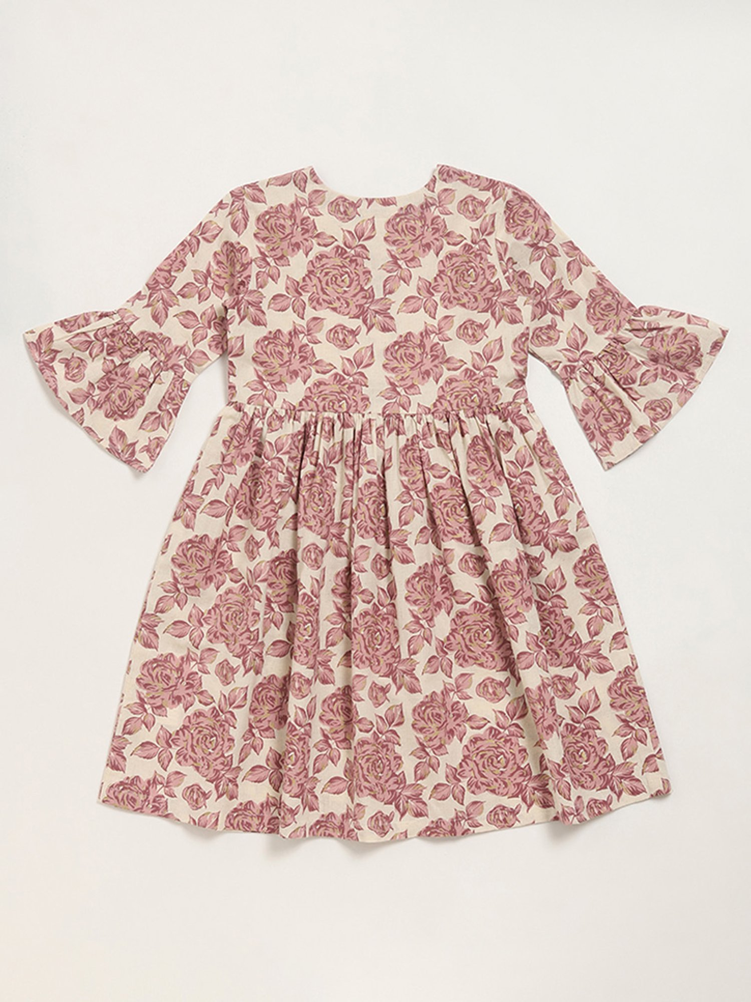Utsa Kids by Westside Lilac Floral Print A-Line Dress