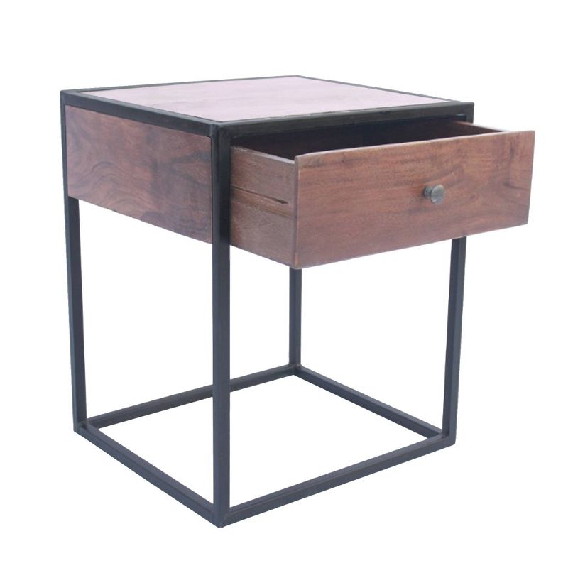 Wooden End Table Caramel - The Urban Port