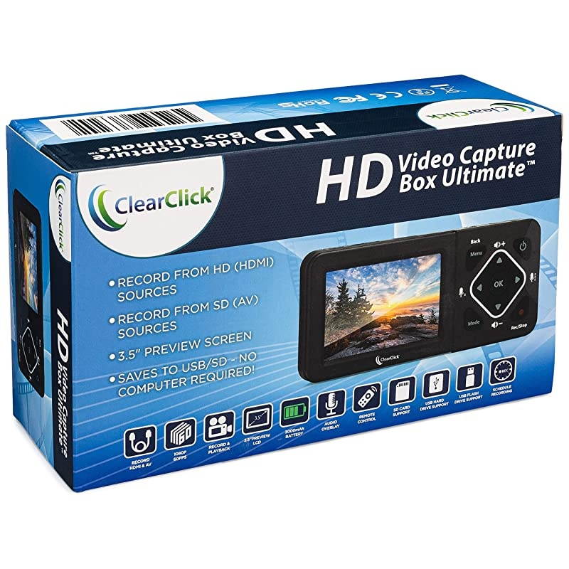 HD Video Capture Box Ultimate - Capture and Stream Video from HDMI, RCA, VHS, VCR, DVD, Camcorders, Hi8