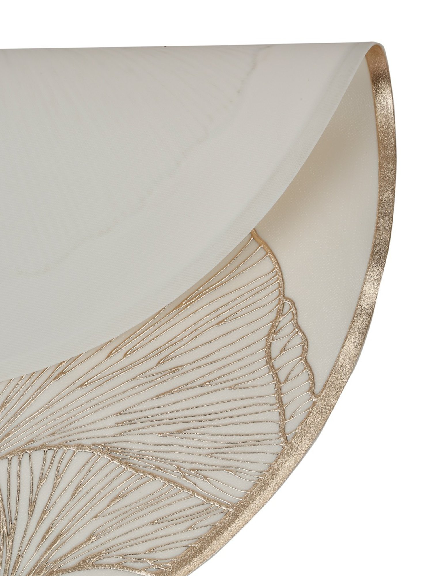 HOSTA HOMES Self Designed Printed Cream Gold PVC Table Placemat