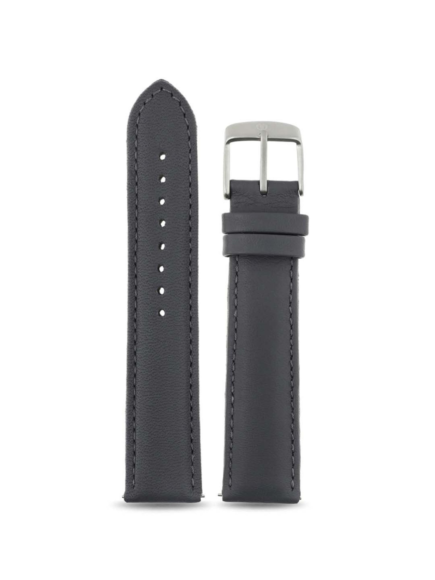 Titan 22 mm Grey Genuine Leather Strap for Men