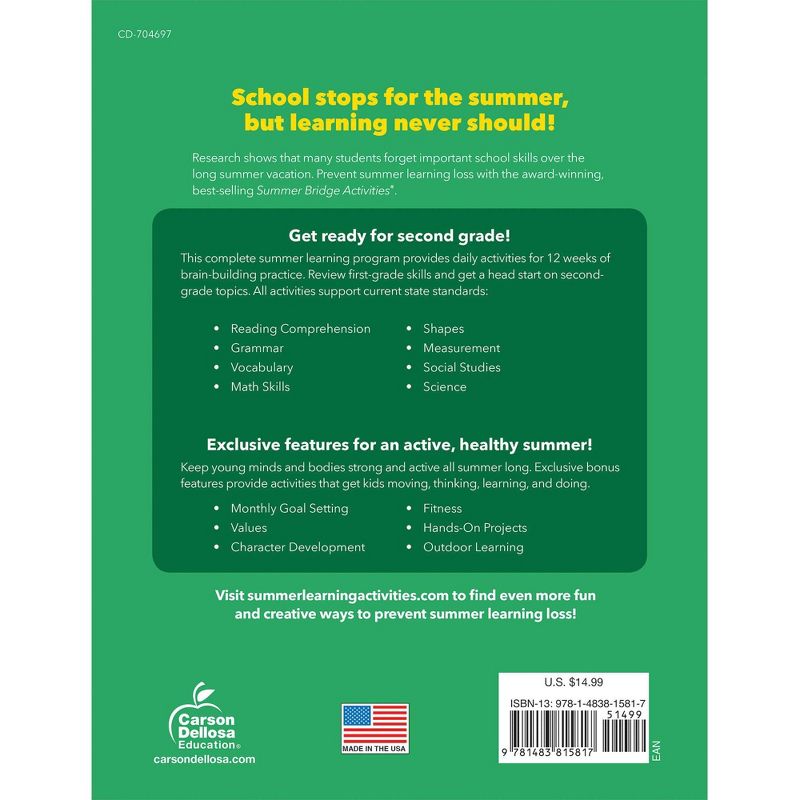 Summer Bridge Activities Grades 1–2 - by CARSON-DELLOSA PUBLISHING LLC (Paperback)