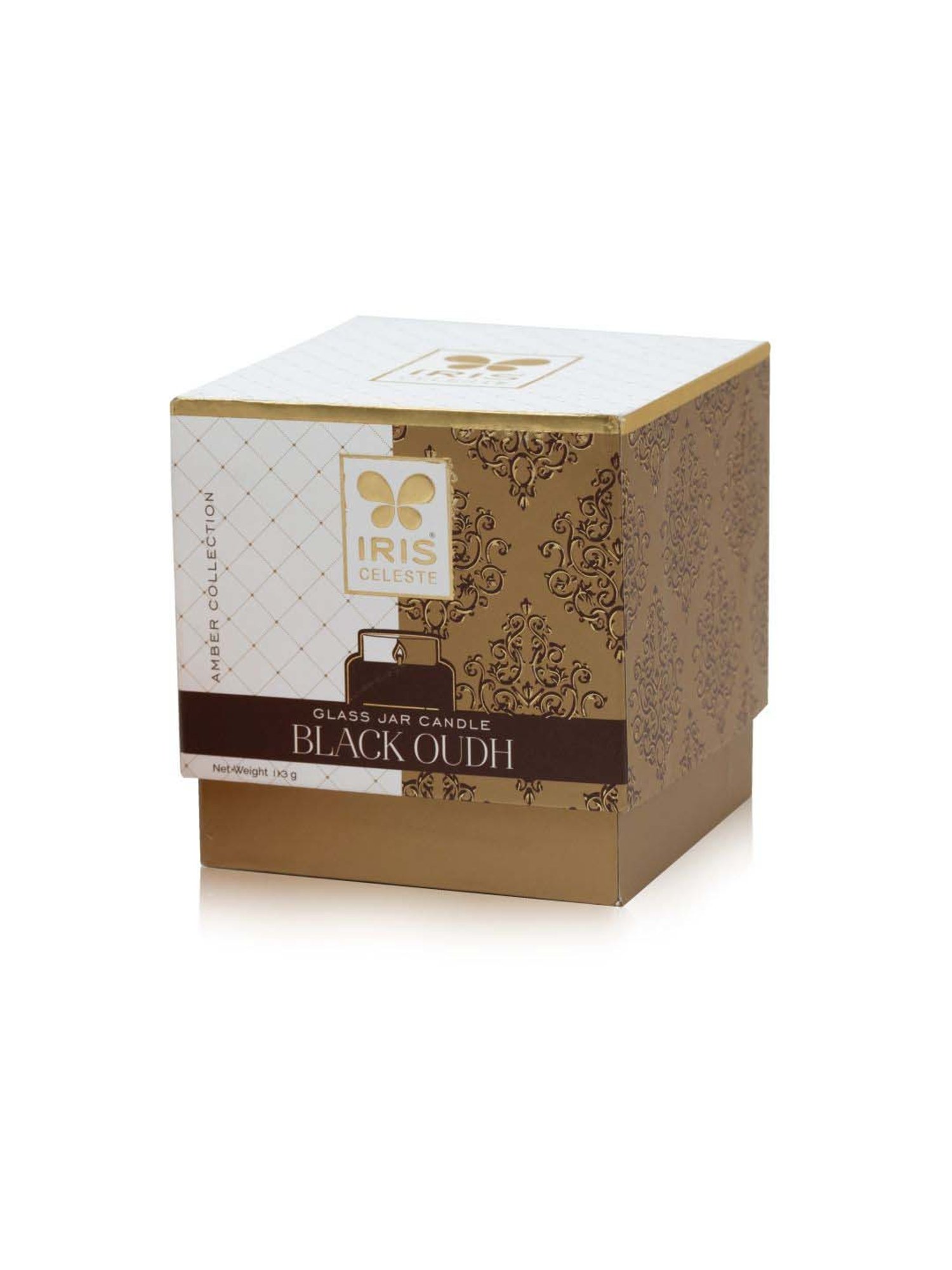 IRIS Amber Collection Orange Celeste Apothcary Black Oudh Fragrance Jar Candle