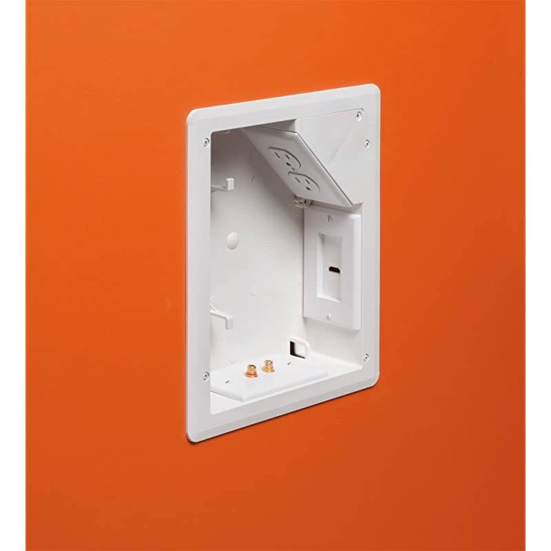 TVBU8101 TV Box with Flange for Home Theater Installations 8 x 10 White 1Pack