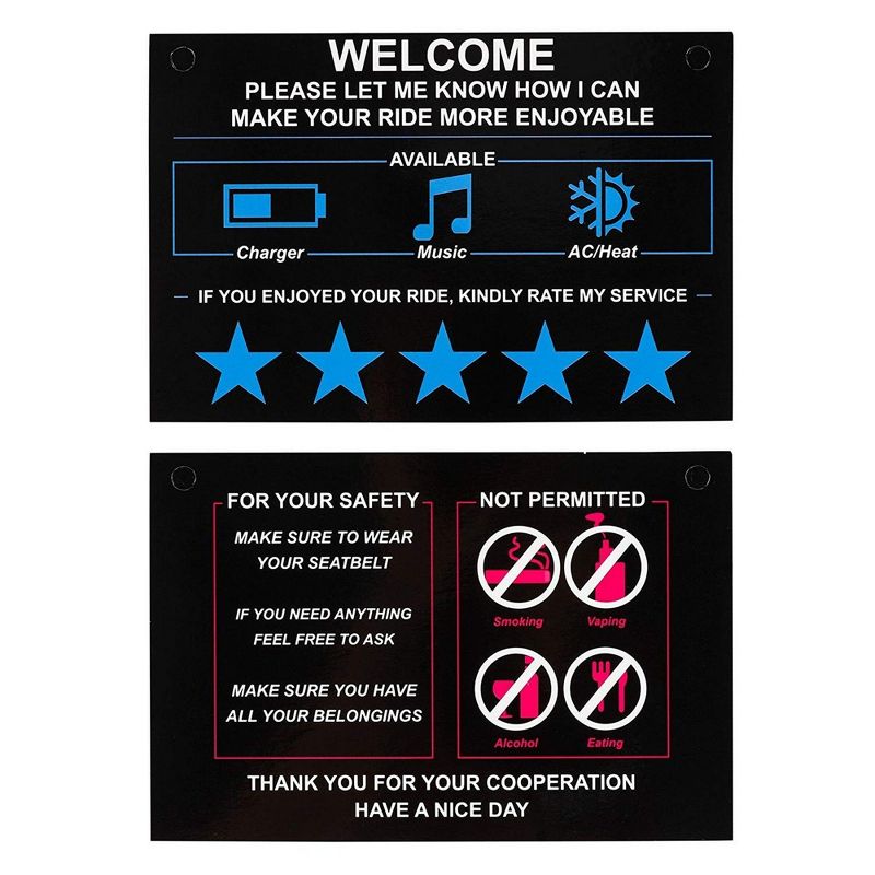 Best Paper Greetings 2 Pack Hanging Rideshare Sign, Accessories for Car Headrest  (4 x 6 In)