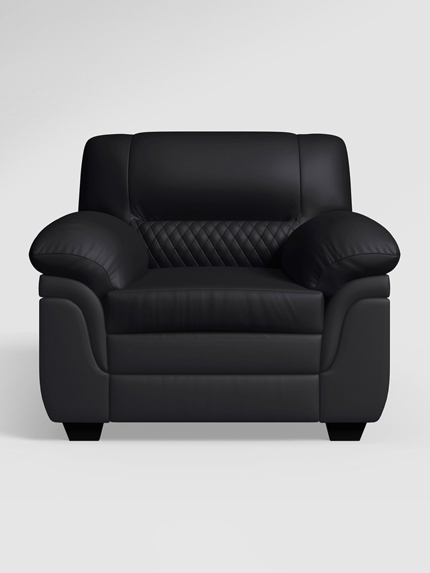 Godrej Interio Orleans Plus Black Wood 1 Seater Sofa