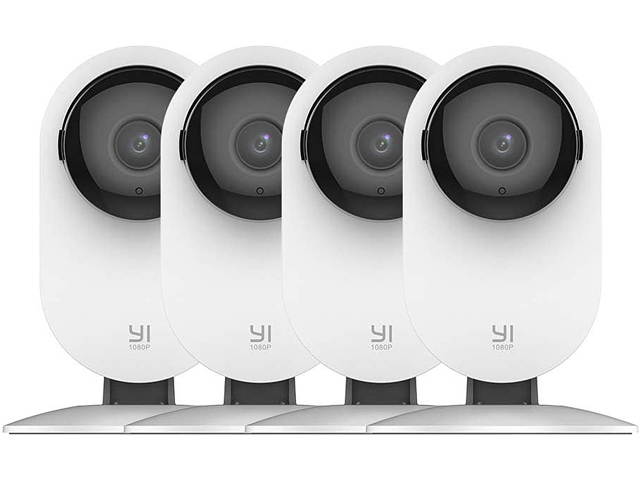 YI Home Camera, 1080p Wireless IP Security Camera (4-Pack) with Night Vision, Nanny Monitor on iOS, Android App, Cloud Service - Works with Alexa and Google Assistant