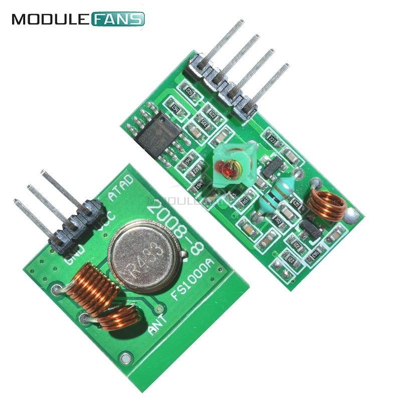 1 Pairs 433Mhz RF Transmitter And Receiver Link Diy Kit For Arduino ARM MCU DC 5V External Antenna AM Mode VCC Voltage Module