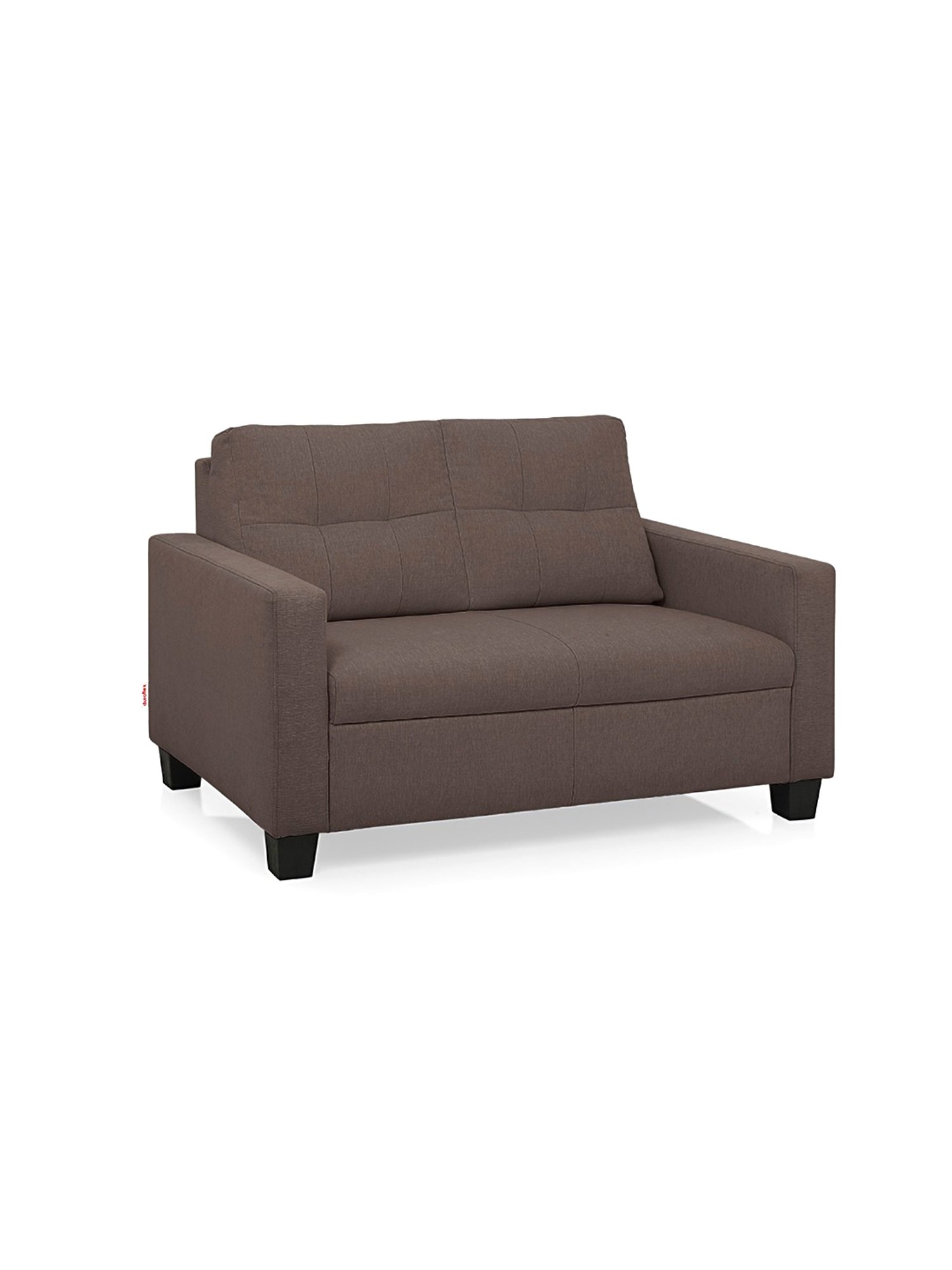 Duroflex Ease Saddle Brown Neem Wood 2 Seater Sofa