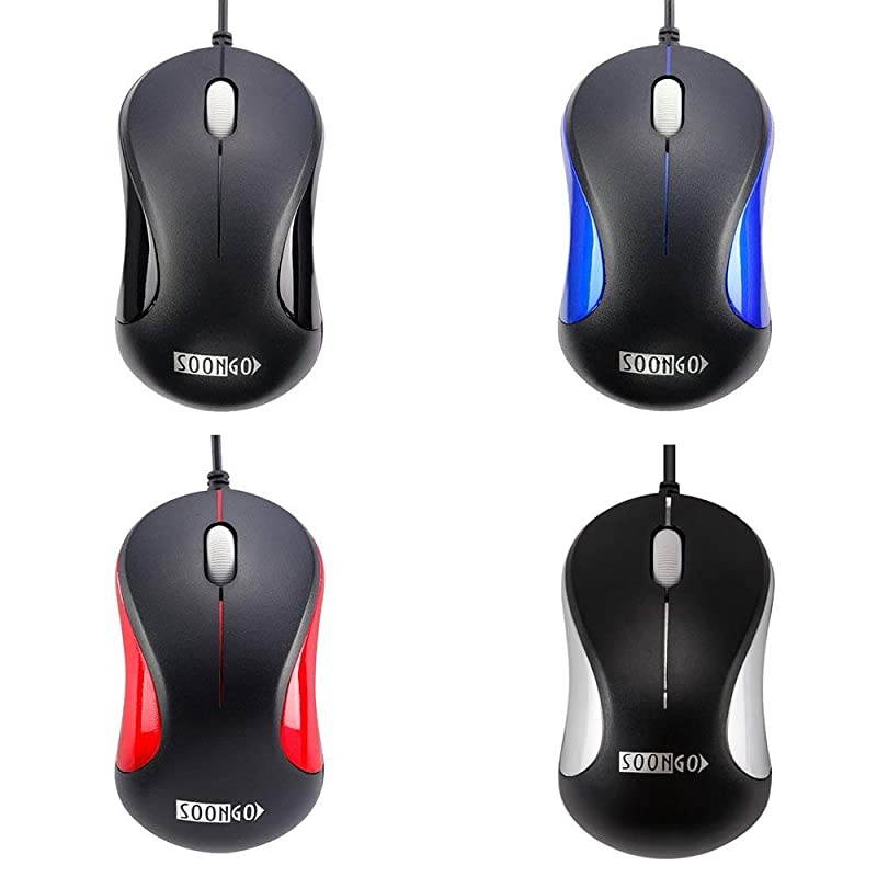 USB Mouse 2 Pack for Laptop Computer Mouse Designed Ergonomic Optical Wired Mice for Office and Home use Compatible with Computer Laptop PC Desktop Windows 7810XP Vista and Mac Red Color by