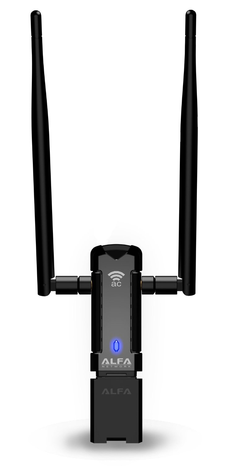 Alfa Long-Range Dual-Band AC1200 Wireless USB 3.0 Wi-Fi Adapter w/2x 5dBi External Antennas - 2.4GHz 300Mbps / 5Ghz 867M