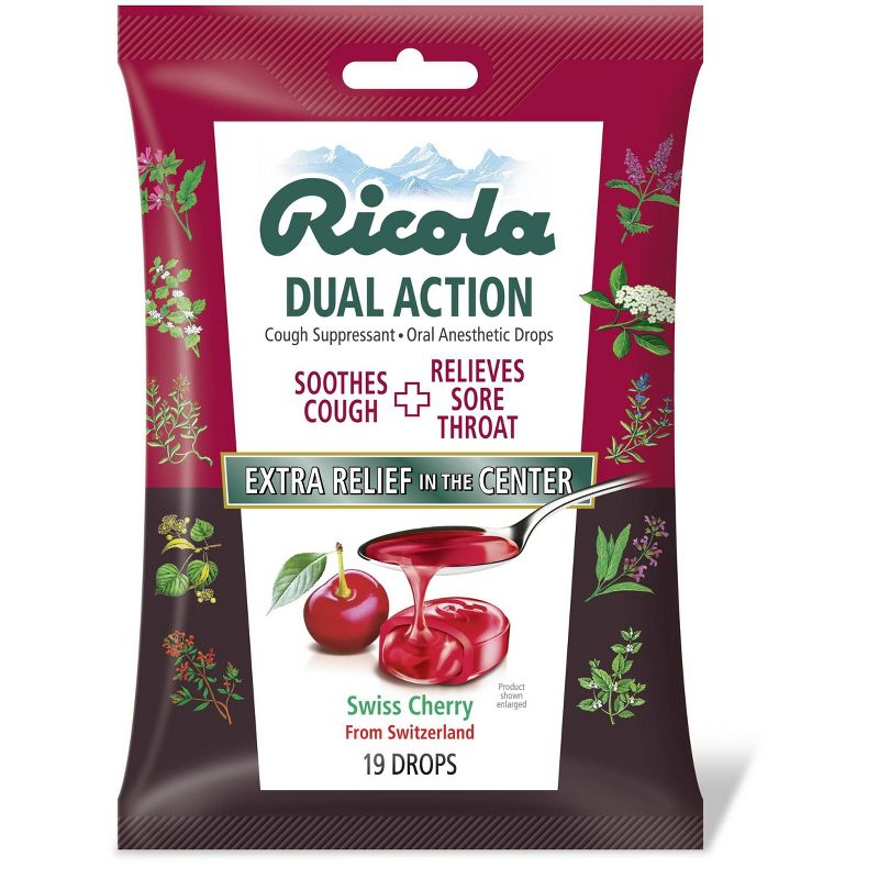 Ricola Dual Action Cough Drops - Cherry - 19ct