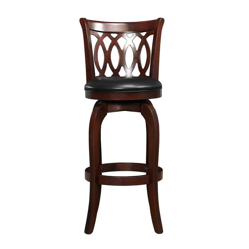 29" Parma Swivel Faux Leather Barstool Wood Black - Inspire Q