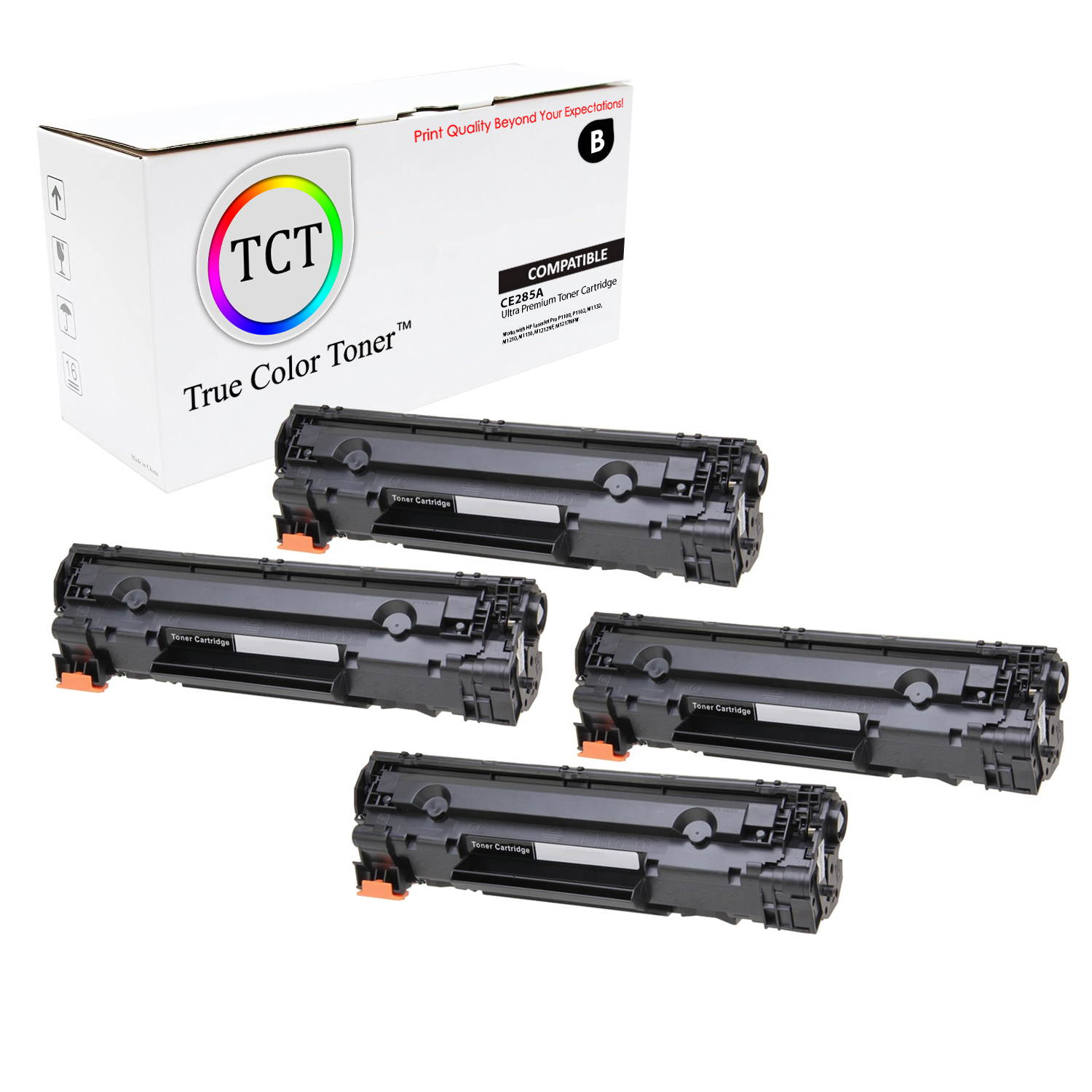TCT Premium Compatible CE285AJ CE285A 85A Jumbo Black Toner Cartridge Replacement for HP LaserJet M1132 M1212NF M1217NFW MFP, P1102 P1102W Printers (3,200 Pages) - 4 Pack
