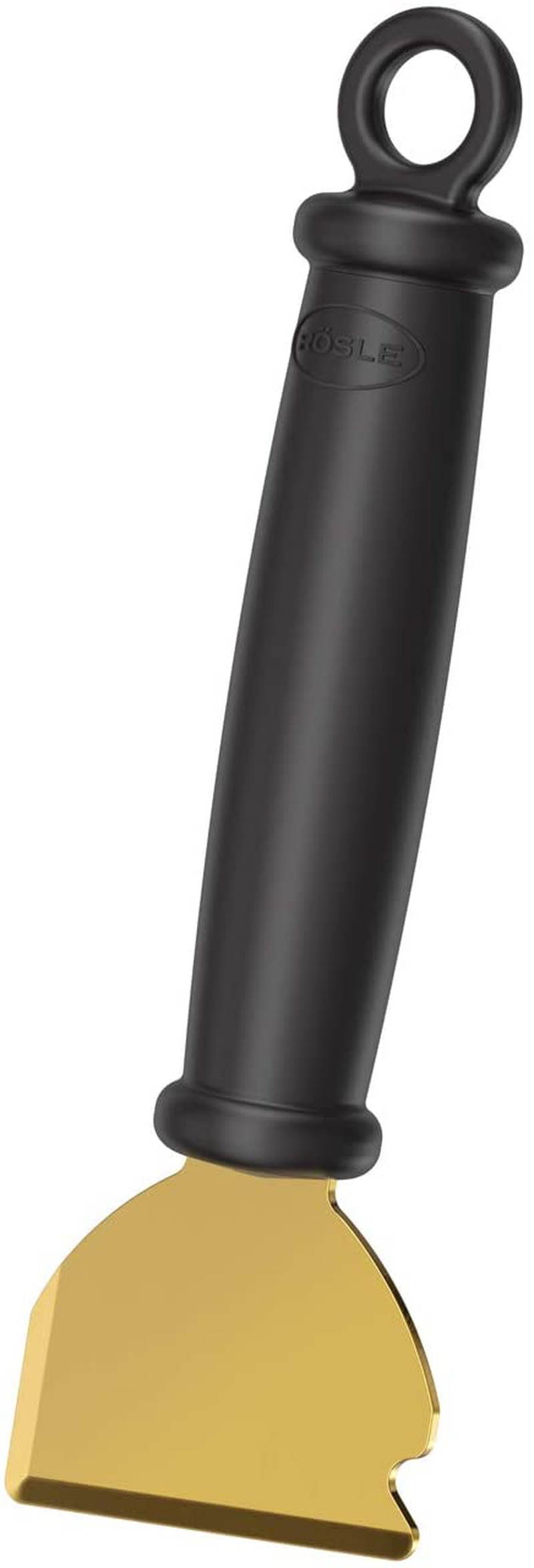Rosle 25393 Universalschaber Scrap X Barbecue Scraper with Two-Sided Blade, Black/Brass Colour