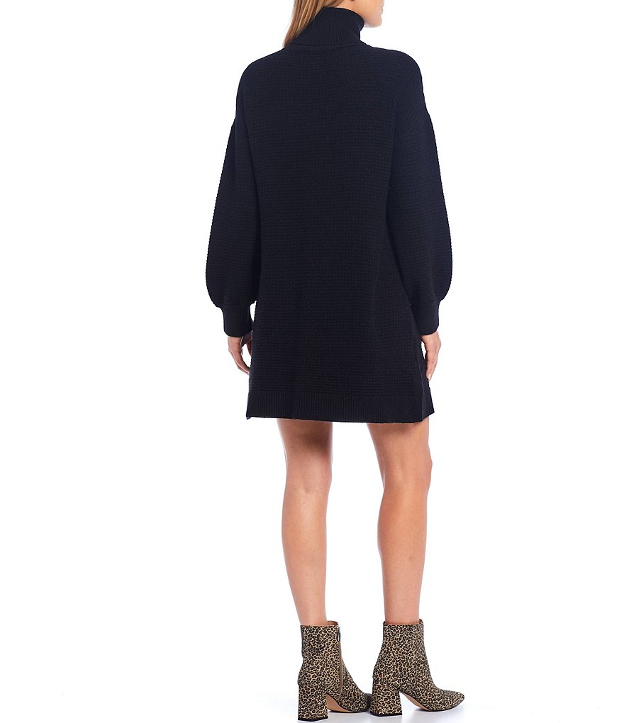 Sugarlips Oversized Turtleneck Long Puff Sleeve Sweater Dress