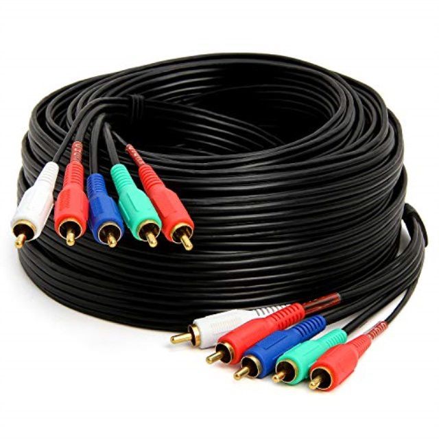 Cmple - Component Video Audio Cable 5-RCA Gold HDTV RGB YPbPr -50 FT