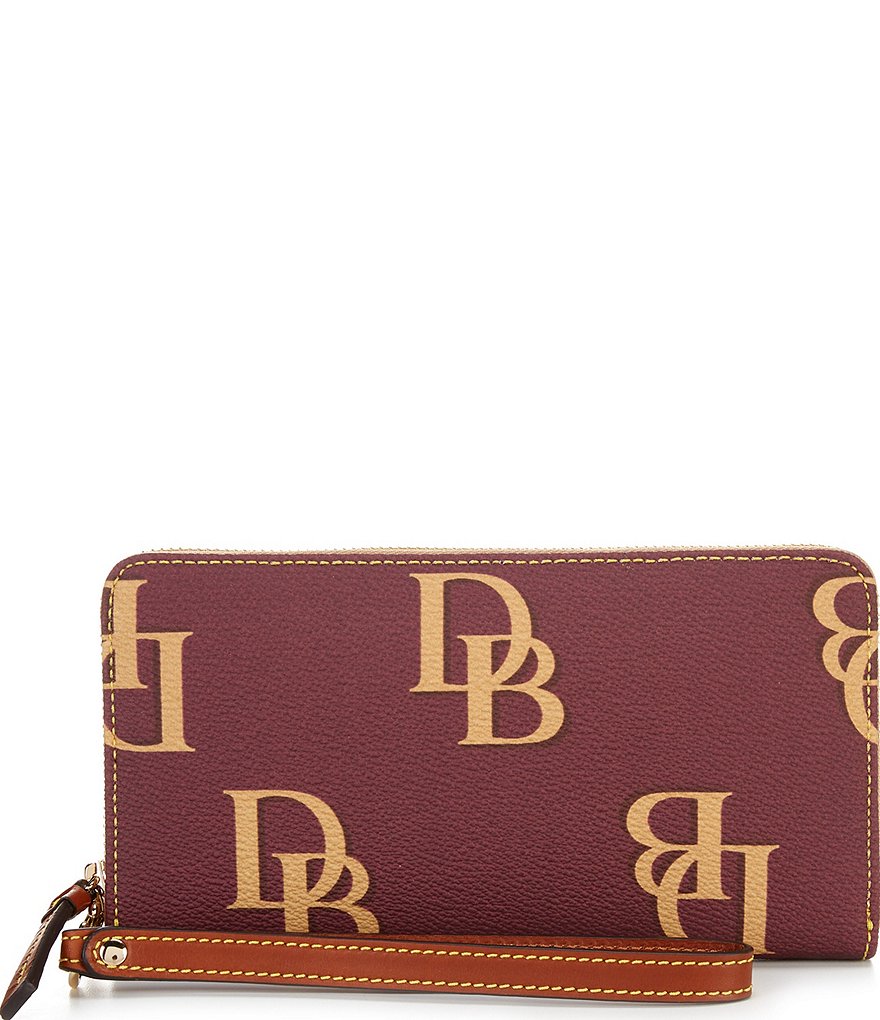 Dooney & Bourke Signature Monogrammed Collection Large Zip Around Wristlet