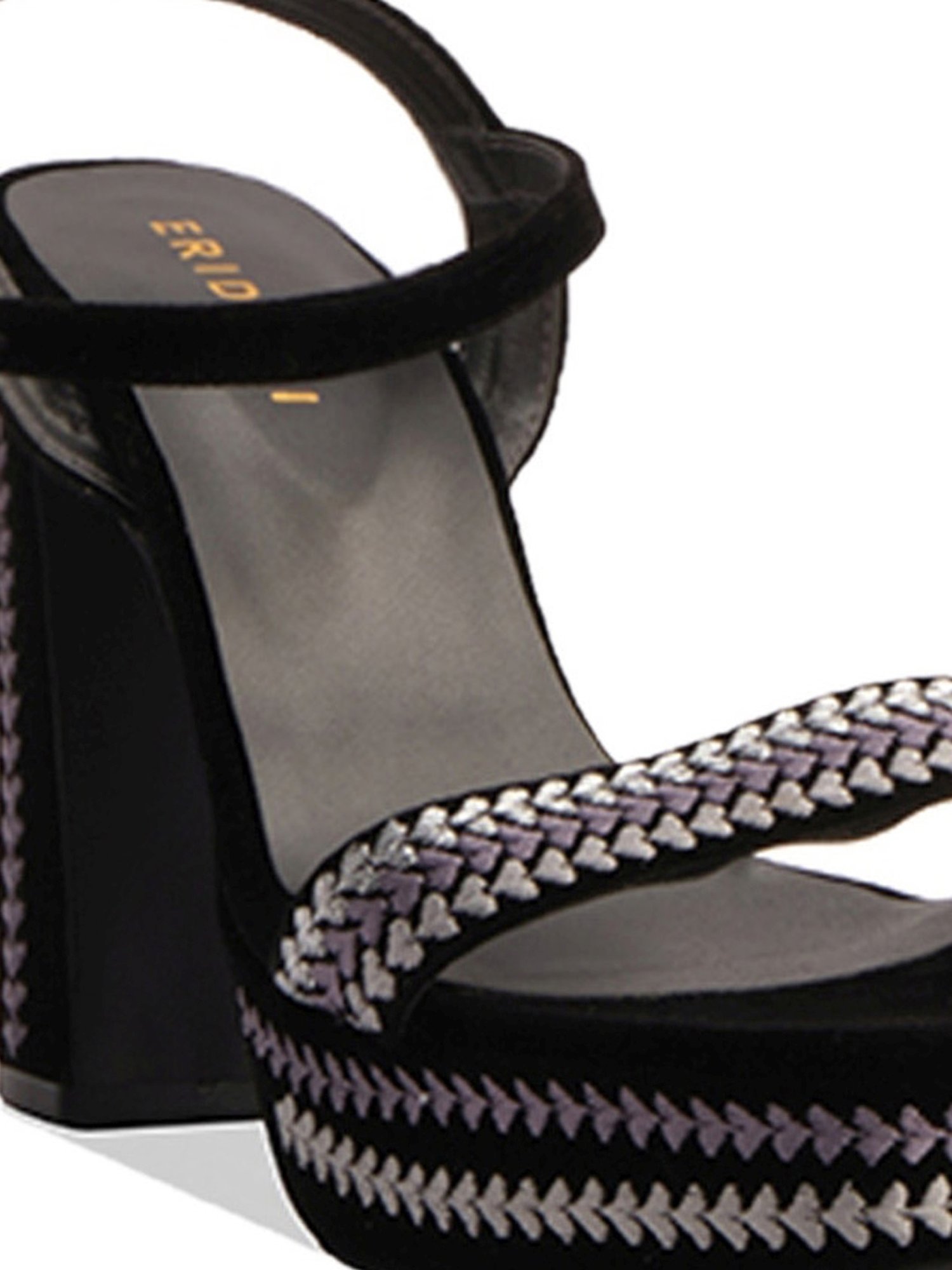 Eridani Women's Dilara Black Ankle Strap Sandals