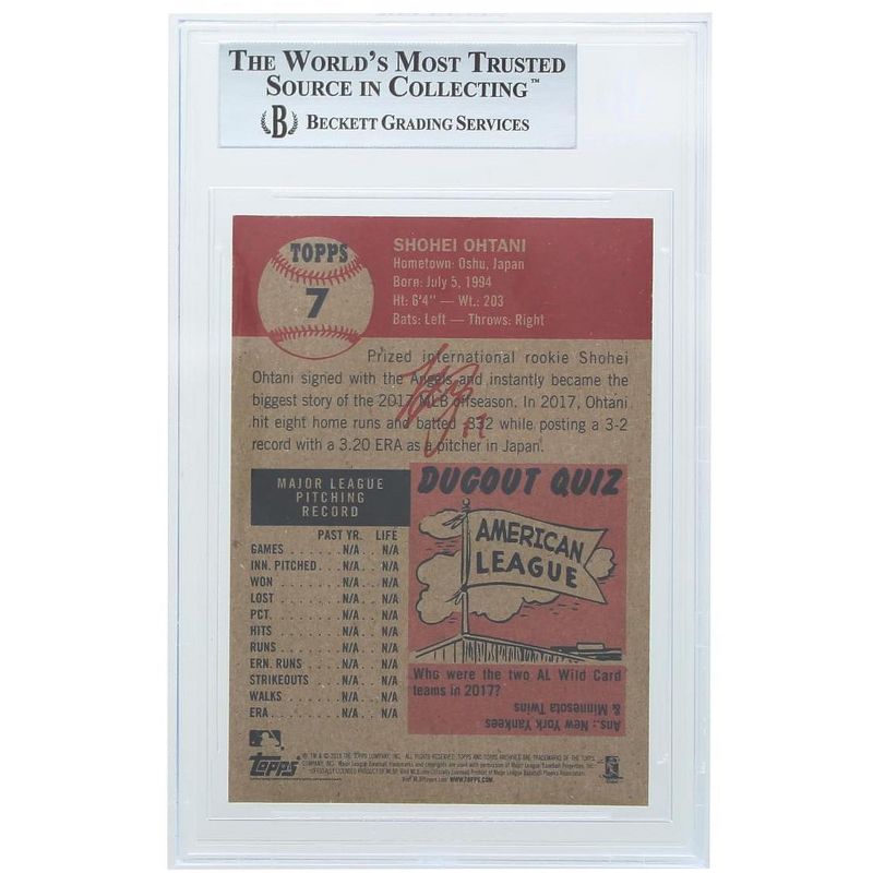 Topps LA Angels #7 Shohei Ohntani MLB 2018 Topps Living 20,966 BGS 9