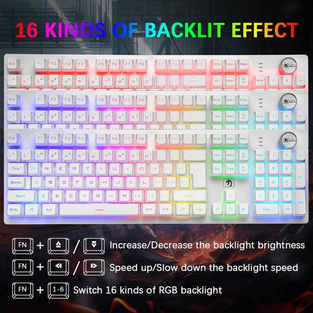 FELiCON Rechargeable Gaming Wireless Keyboard and Mouse Set Rainbow RGB LED Backlit Suspended Keycap Mechanical Feel 4800mAh Large Capacity Lithium Battery for Mac PC Laptop Computer Game Work Office