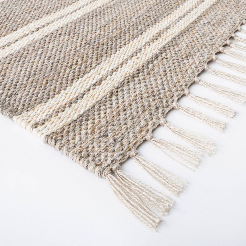 2'1"x3'2" Indoor/Outdoor Scatter Striped Rug Tan - Threshold™ designed with Studio McGee
