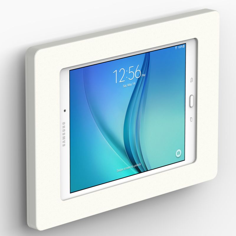 VidaMount White Enclosure and Fixed VESA Slim Wall Mount [Bundle] compatible with Samsung Galaxy Tab A 9.7