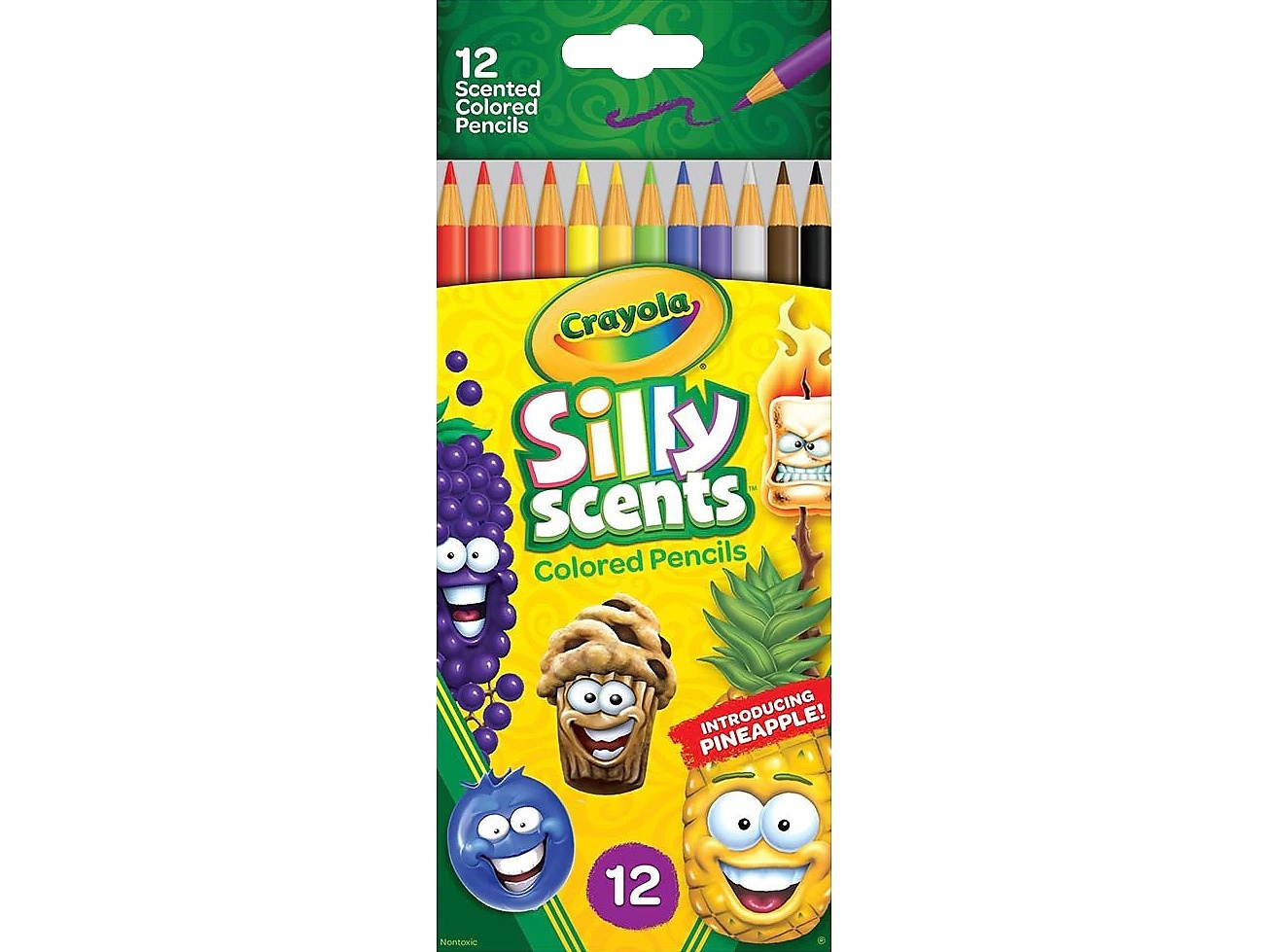 Crayola Silly Scents Scented Colored Pencils, Gift for Kids, 12ct, Assorted, 0.3 x 3.5 x 8.4 inches