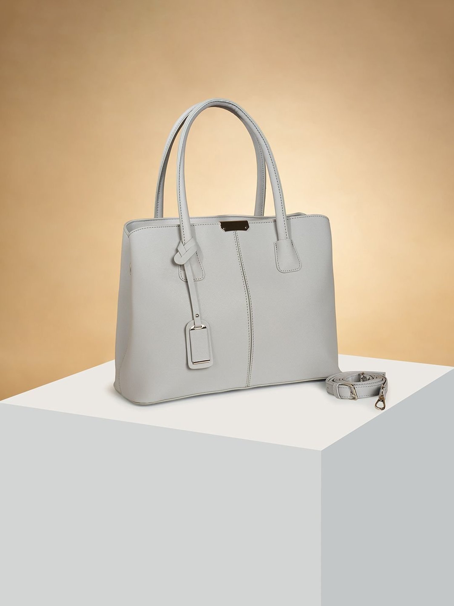 Forever Glam by Pantaloons Grey Solid Handbag