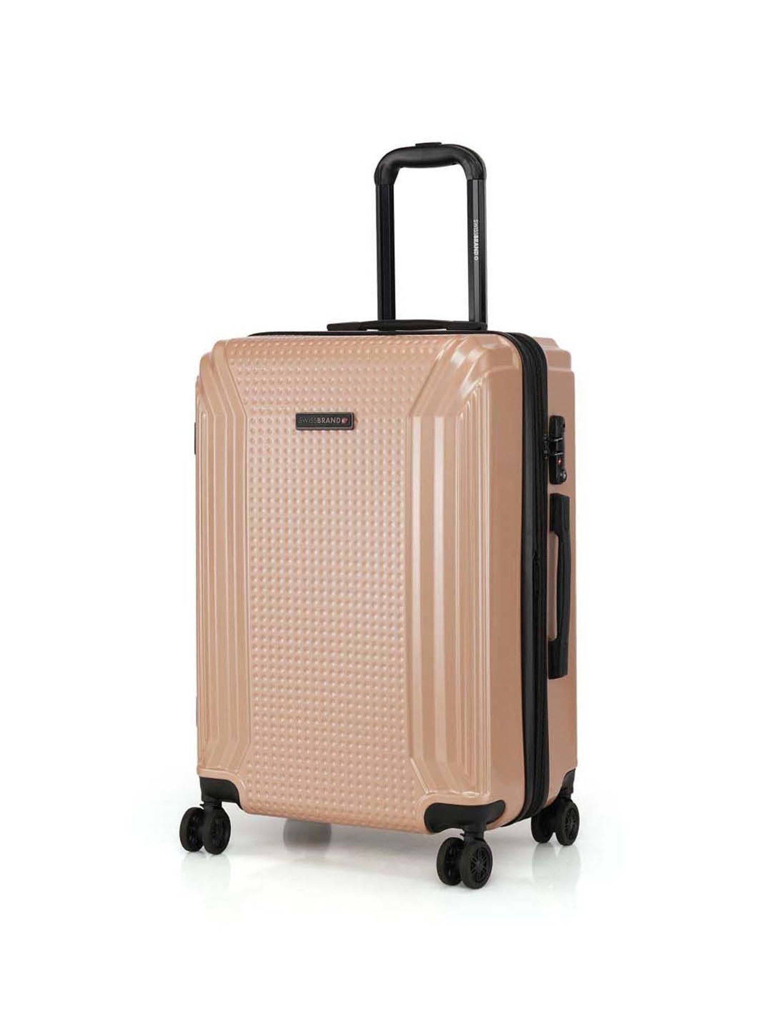 Swiss Brand Vernier Beige Medium Hard Trolley Bag - 24 cm