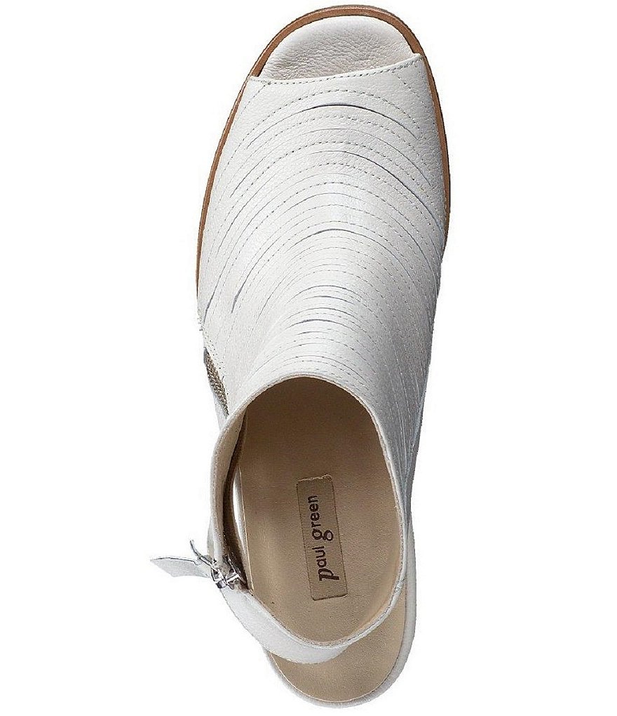 Paul Green Cayanne Leather Peep Toe Open Back Shooties