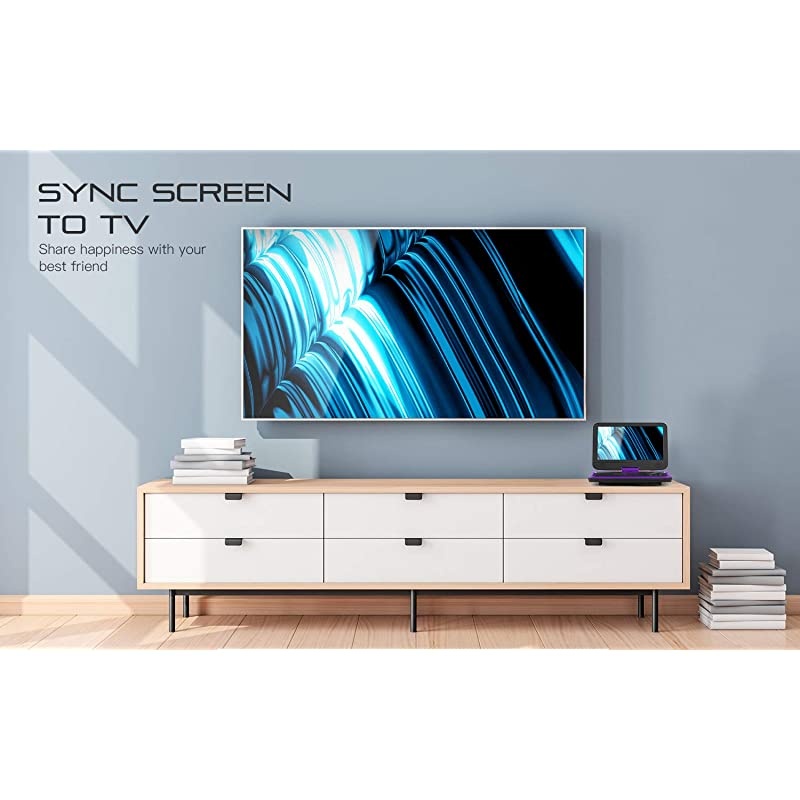 125 Portable DVD Player with HD Swivel Screen 5 Hours Builtin Rechargeable Battery Region Free Support USBSD Card 35mm Audio Jack Remote Control Resume Playback Purple