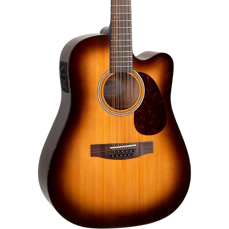 Mitchell T311TCE-BST Terra 12 String Acoustic Electric Dreadnaught Spruce Top Guitar Edge Burst