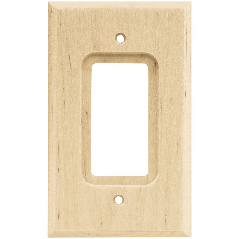 Franklin Brass Square Single Decorator Wall Plate Unfinished Wood Brown
