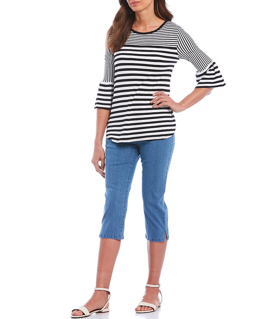 Ruby Rd. Petite Size Double Face Stretch Embellished Hem Capri Pants