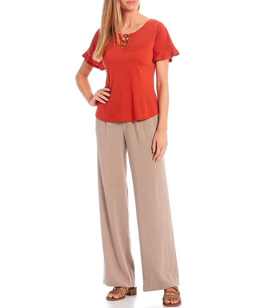 I.N. Studio Drawstring Waist Wide-Leg Pants
