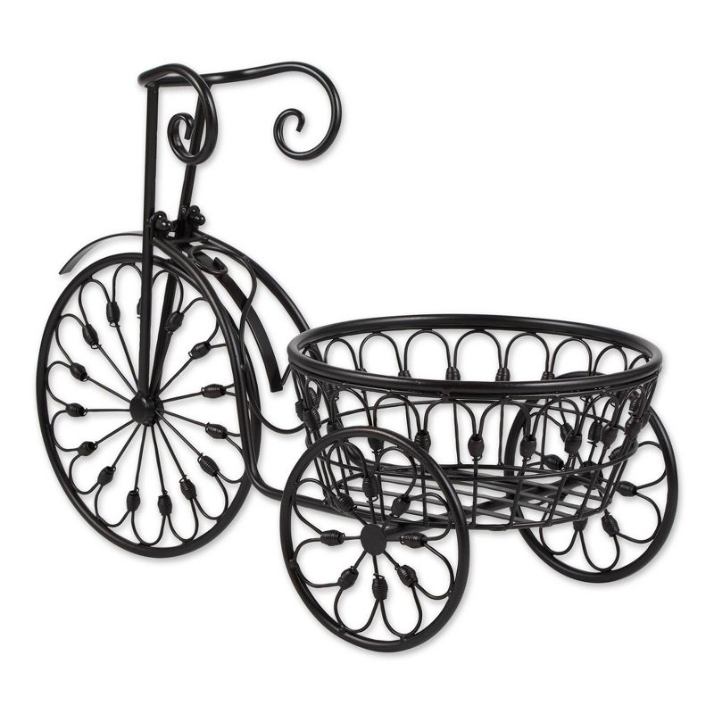 10.9" Indoor/Outdoor Iron Bicycle Plant Stand Black - Zings & Thingz