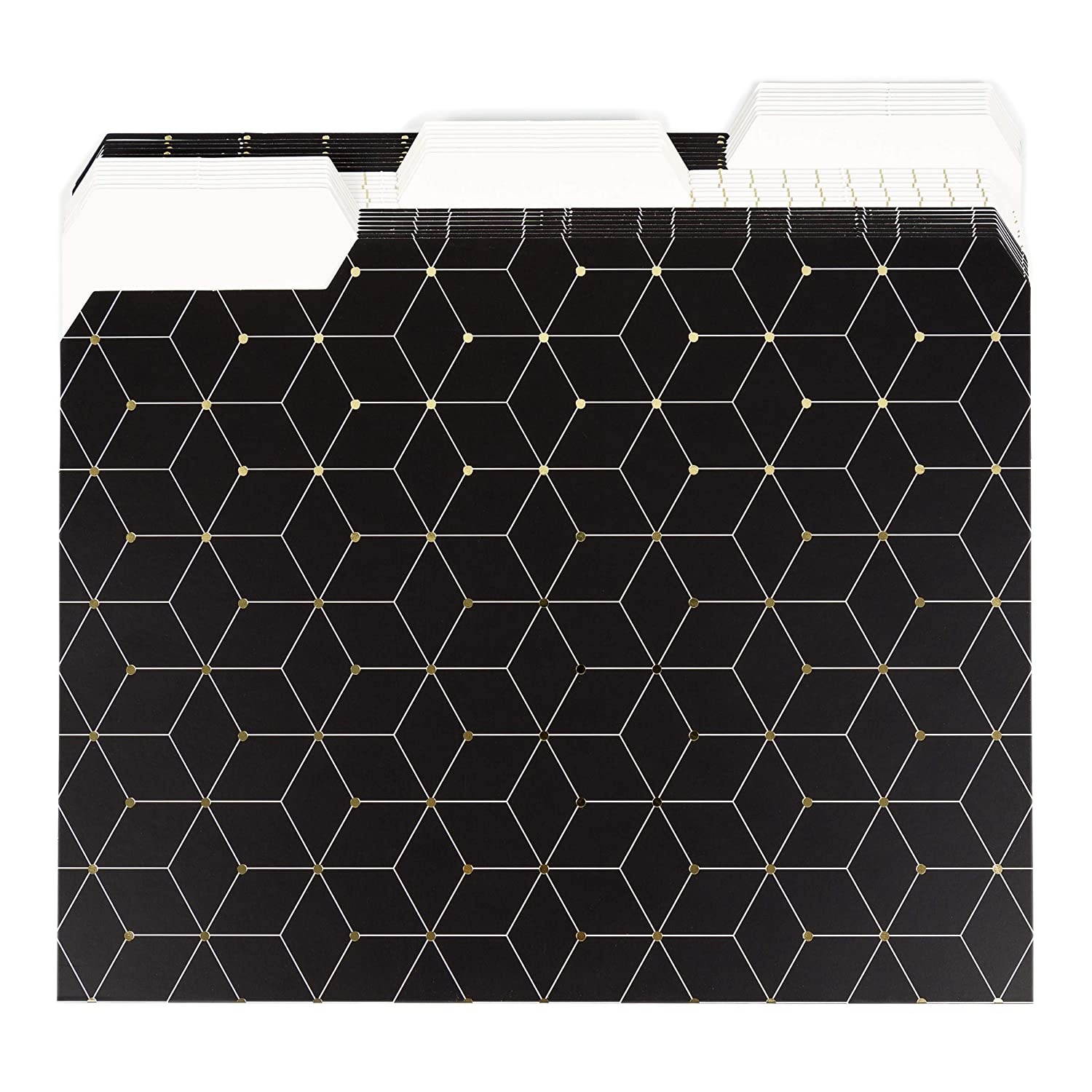 U Brands Modern Classic Fashion File Folders, 1/3 Cut, Letter Size, Assorted Colors, 24 Pack