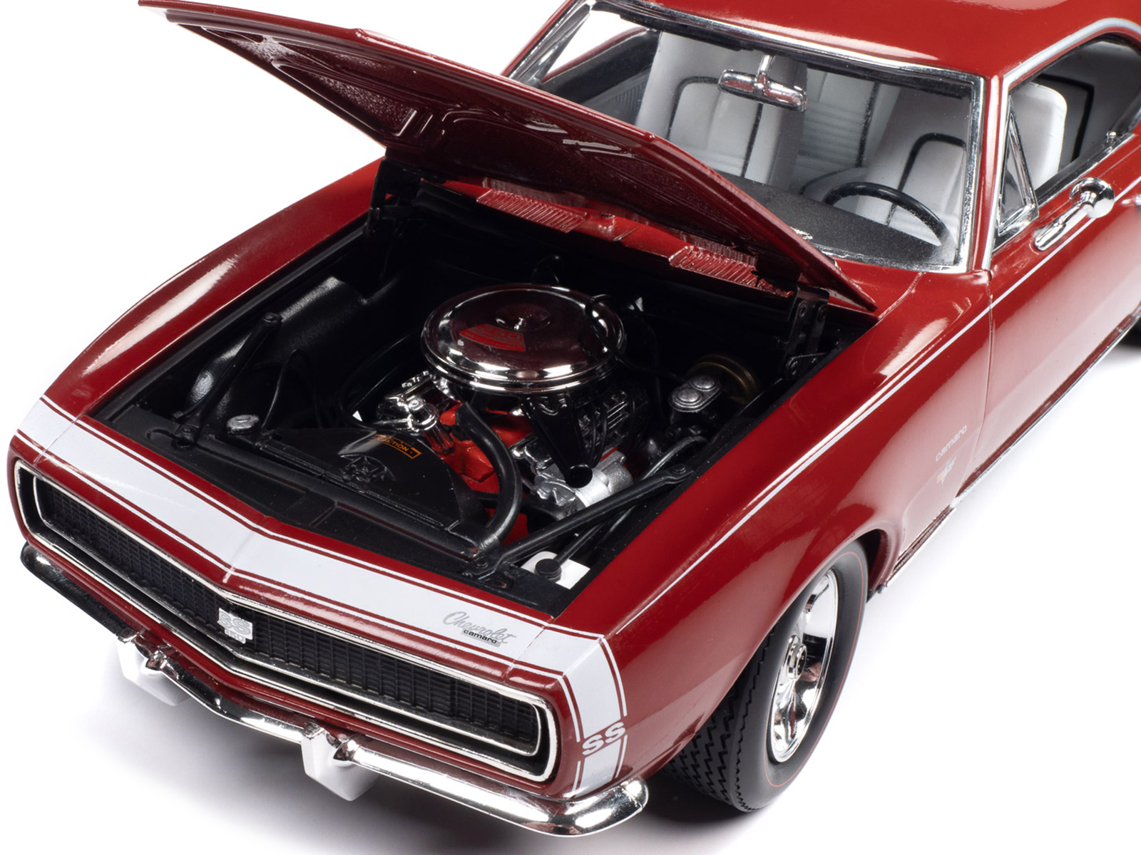 1967 Chevrolet Camaro RS/SS Bolero Red with White Stripe and White Interior "Hemmings Motor News" Magazine Cover Car (March 2014) 1/18 Diecast Model Car by Auto World